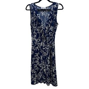 Kaileigh Blue and white floral Sleeveless Midi Sundress